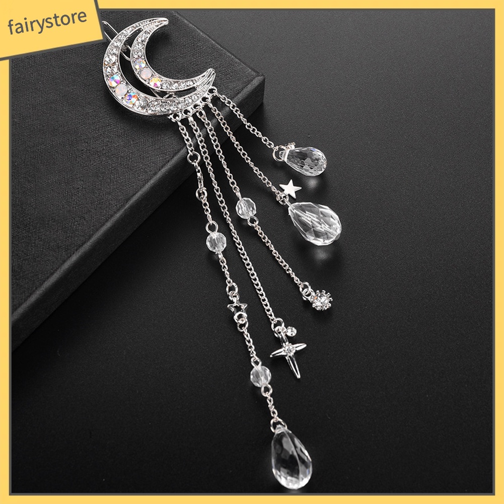 Kẹp Tóc Hình Trăng Lưỡi Liềm Đính Đá Thời Trang