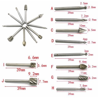 Bộ 10 mũi làm lũa , khắc, mài HSS cao cấp