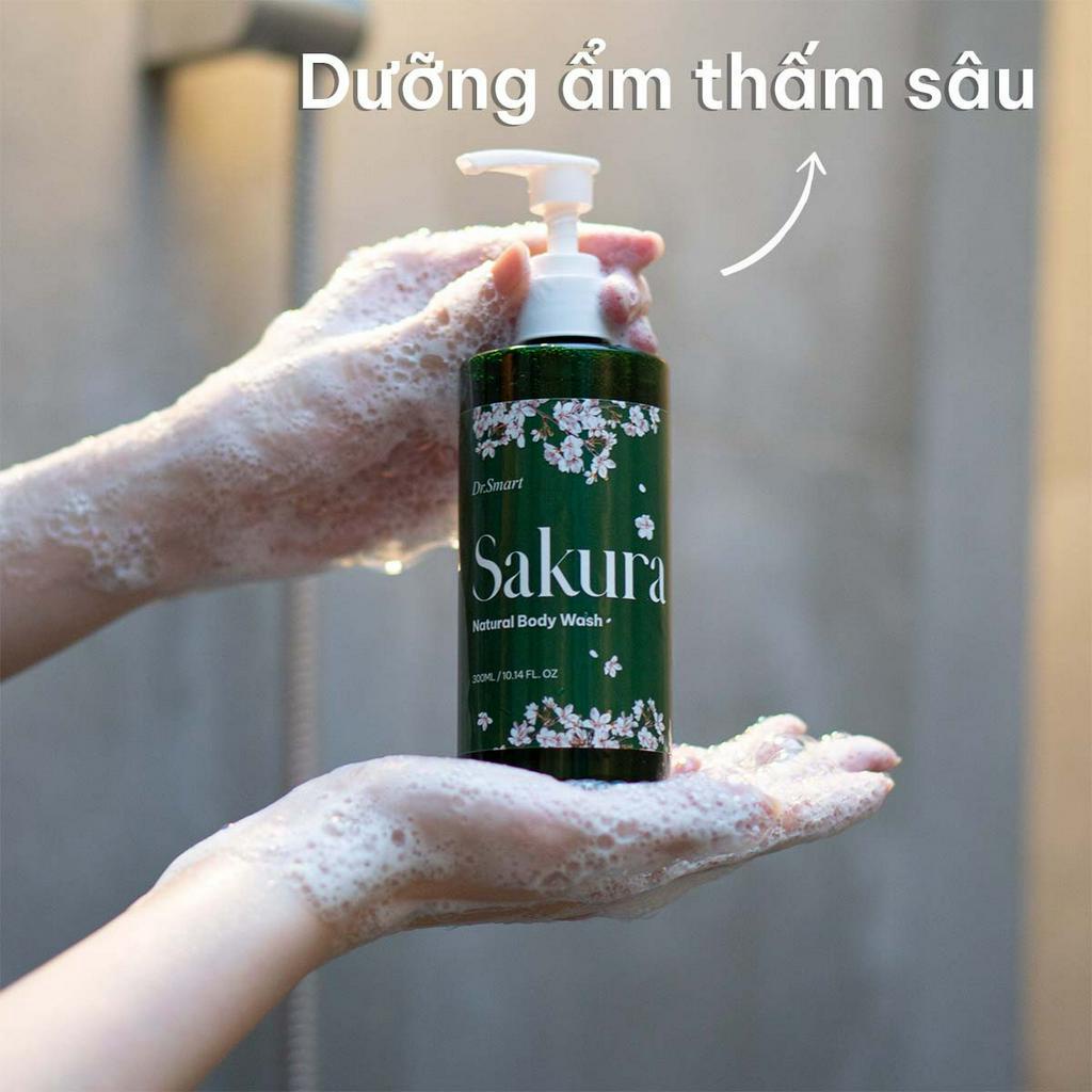 Sữa tắm làm trắng Hàn Quốc Dr.Smart Sakura , dưỡng ẩm hương hoa anh đào300ml