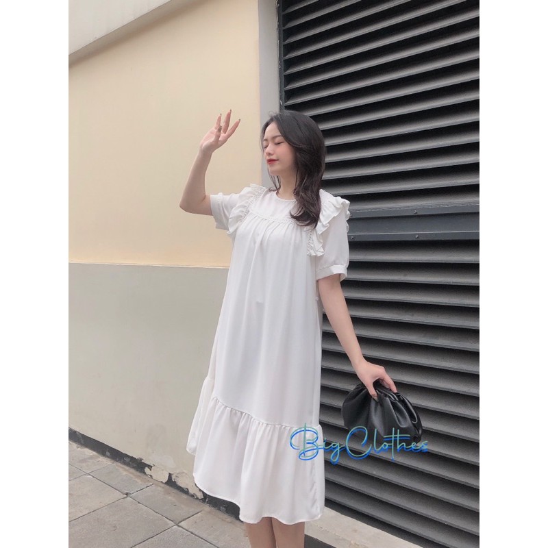 Đầm váy trắng bigsize babydoll dáng dài thiết kế váy trắng công chúa dự tiệc chất lụa hàn thoáng mát BC007