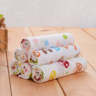 Khăn Vuông Từ Cotton Lau Miệng Cho Bé Kiểu Dáng Dễ Thương Màu Sắc Ngẫu Nhiên