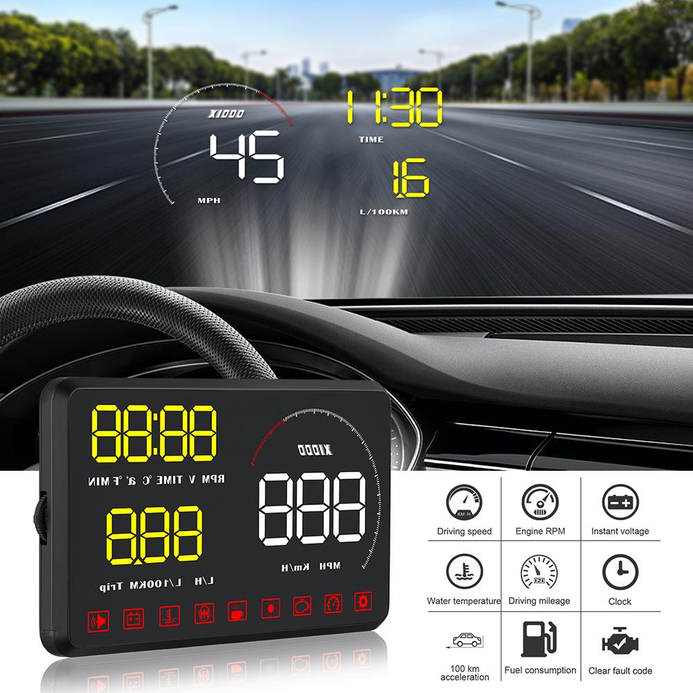 ✨HA Ô tô HUD Head-up Display OBD2 Công cụ chẩn đoán mã lỗi Máy chiếu Cảnh báo bảo mật