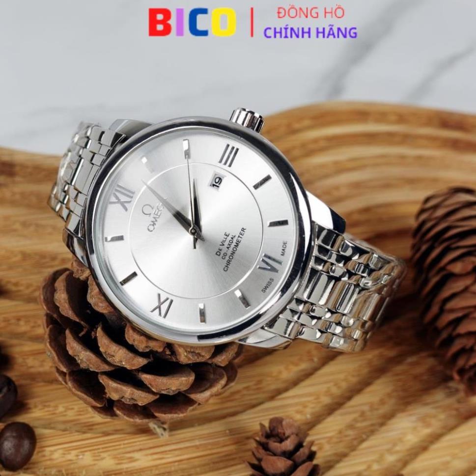 Đồng hồ nam Omega classic chính hãng cao cấp đẹp, đồng hồ nam dây kim loại sang trọng BH 24 tháng mã A37