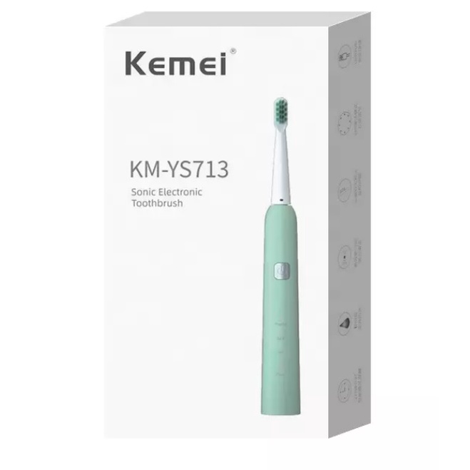 Bàn Chải Đánh Răng Điện Kemei Km-YS713 Cao Cấp Công Nghệ Mới Sóng Siêu Âm Tần Số Cao Sạch Sâu