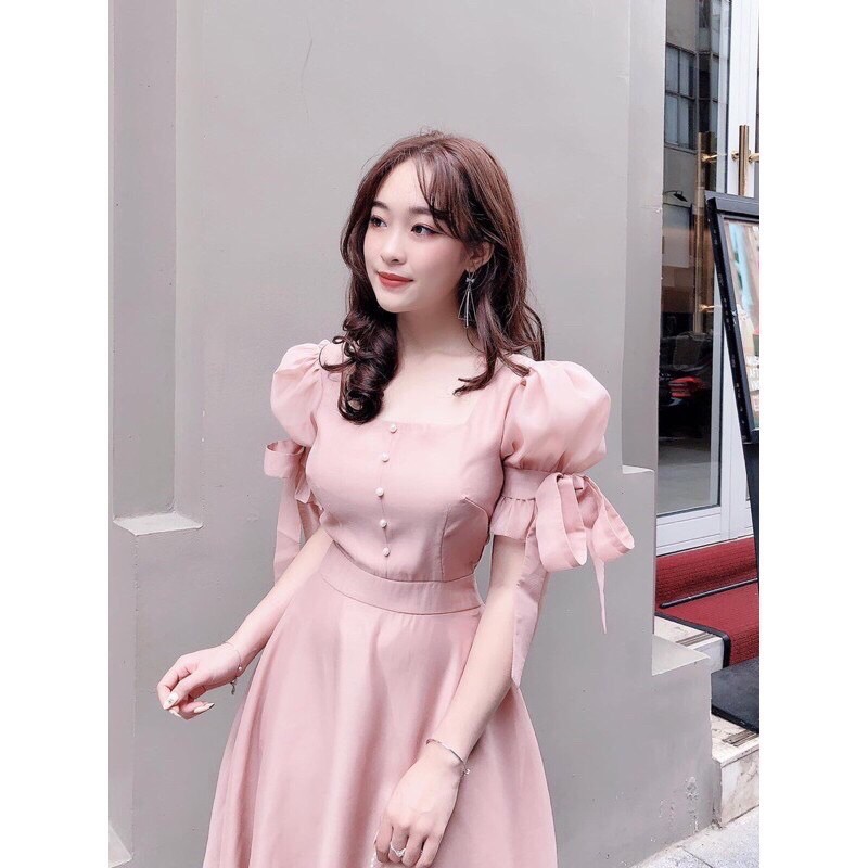 Đầm dự tiệc Blapink thiết kế cổ vuông tay nơ- KIKA DRESS T187