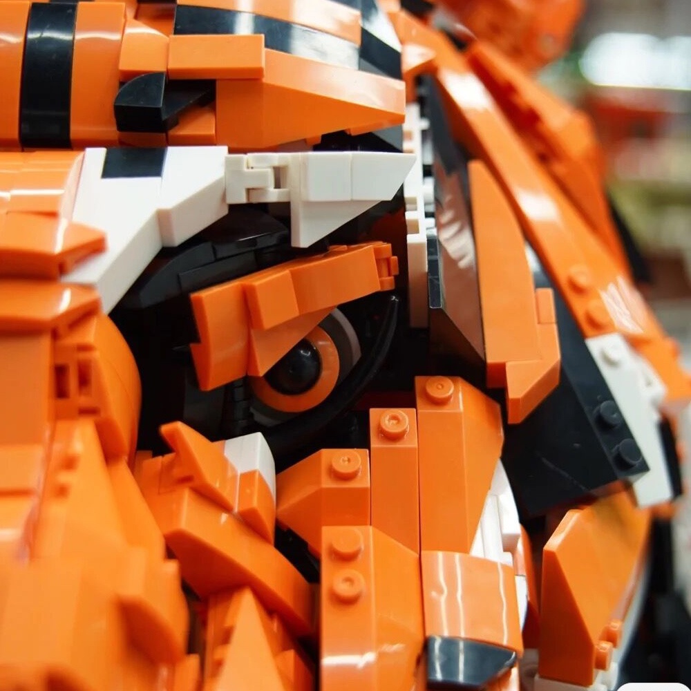 Đồ chơi Lắp ráp Mô hình đầu hổ Creative Moc Ideas Expert Zodiac Signs Tiger Head King of Beasts 103000  3000+PCS