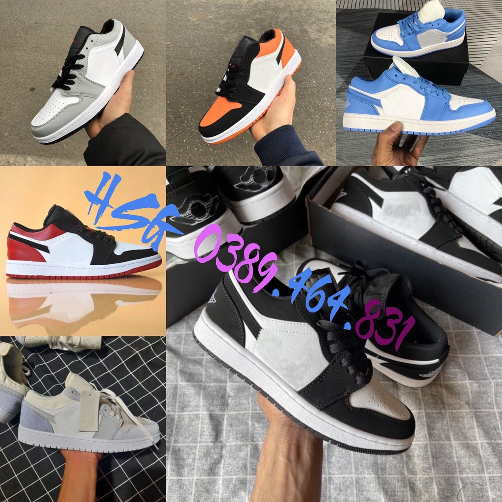 [Freeship+Box+Bill] 𝐆𝐢𝐚̀𝐲 𝐉 𝐂ổ 𝐭𝐡𝐚̂́𝐩, Giày thể thao Jd1 thấp cổ đủ màu Full size nam nữ