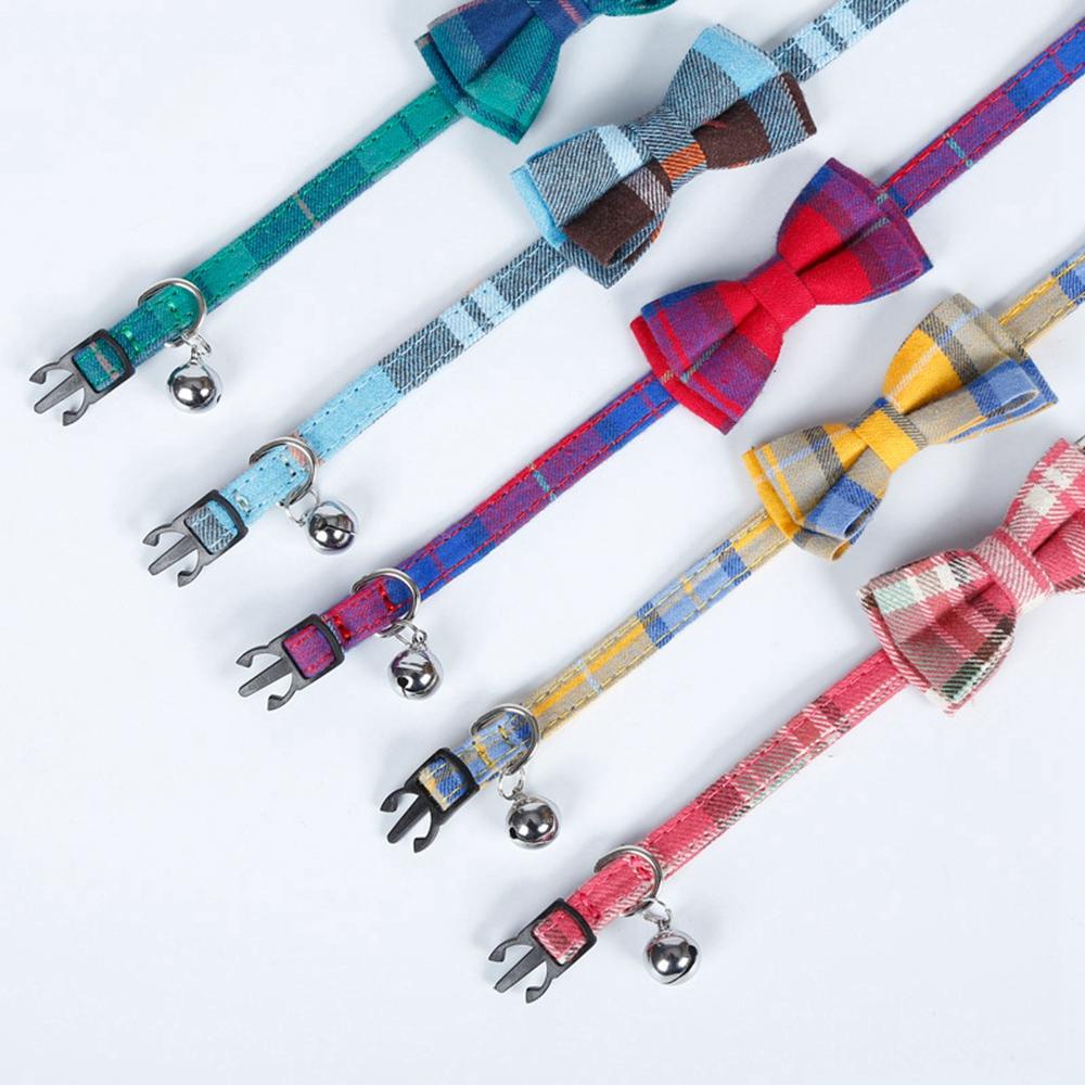 Vòng Đeo Cổ Họa Tiết Caro Nhiều Màu Có Chuông Dành Cho Thú Cưng Chó Chihuahua