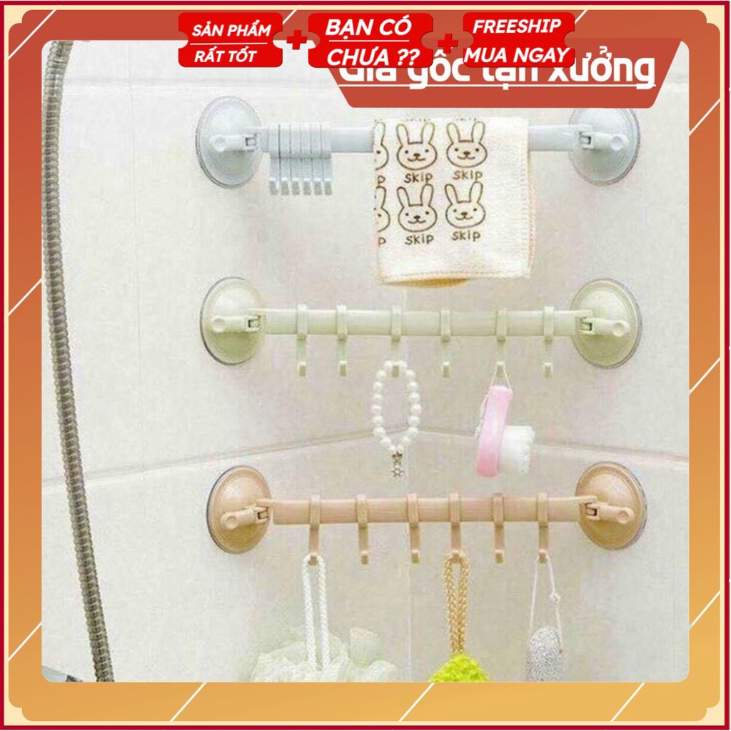 Thanh treo 6 móc đa năng cốc hút chân không chắc chắn cho nhà bếp nhà tắm,góc tường tiện dụng 1303 Shop QuangStore1