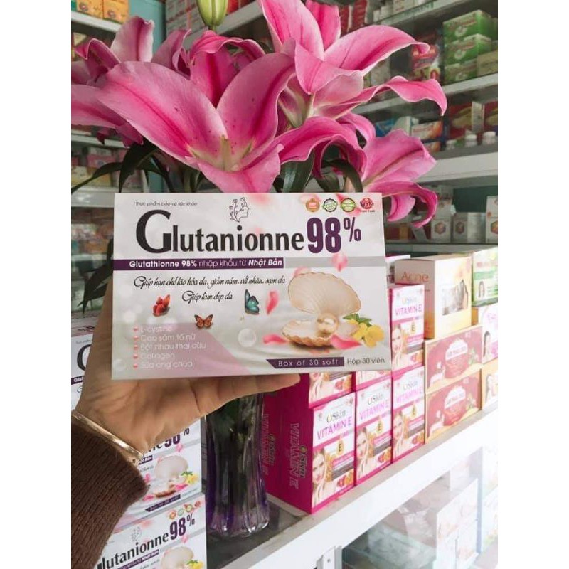 VIÊN UỐNG TRẮNG DA .GLUTATHIONE 98% ( TẶNG KÈM KHẨU TRANG KHI MUA) | Thế Giới Skin Care