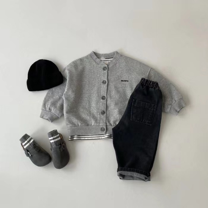 Áo Khoác Cardigan Tay Dài Thêu Chữ CX4A Thời Trang Xuân Thu Cho Bé Trai Và Gái