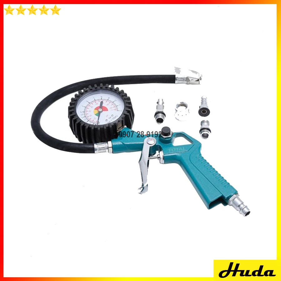 TOTAL - TAT11601 DỤNG CỤ BƠM LỐP XE Ô TÔ DÙNG KHÍ ≤150 PSI