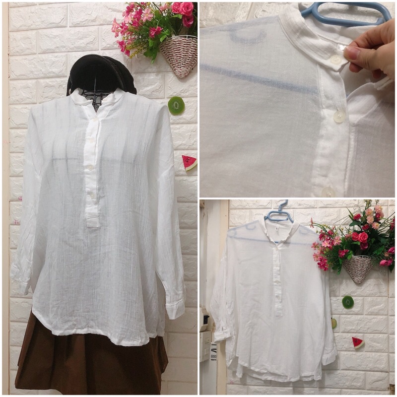 Áo sơ mi xô trắng dưới 65 kg