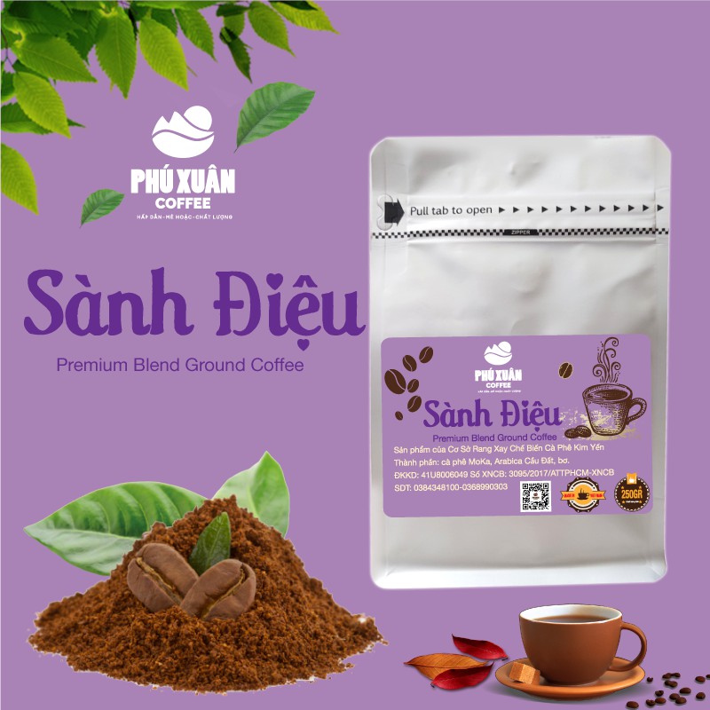 250gr Cà Phê Sành Điệu Phú Xuân Coffee - Cafe bột cao cấp rang xay pha phin