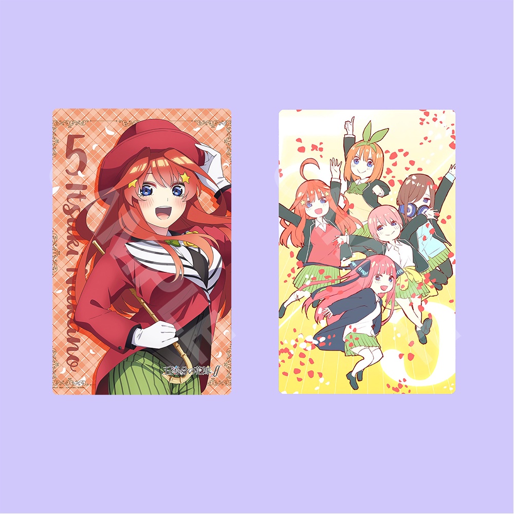 Ảnh card bo góc in hình Gotoubun No Hanayome BIỂU DIỄN ver Nhà Có 5 Nàng Dâu thẻ bo viền 5*8cm
