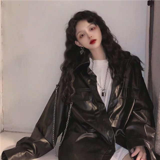 ORDER áo khoác da cực ngầu kèm dây xích ulzzang hàn quốc | BigBuy360 - bigbuy360.vn