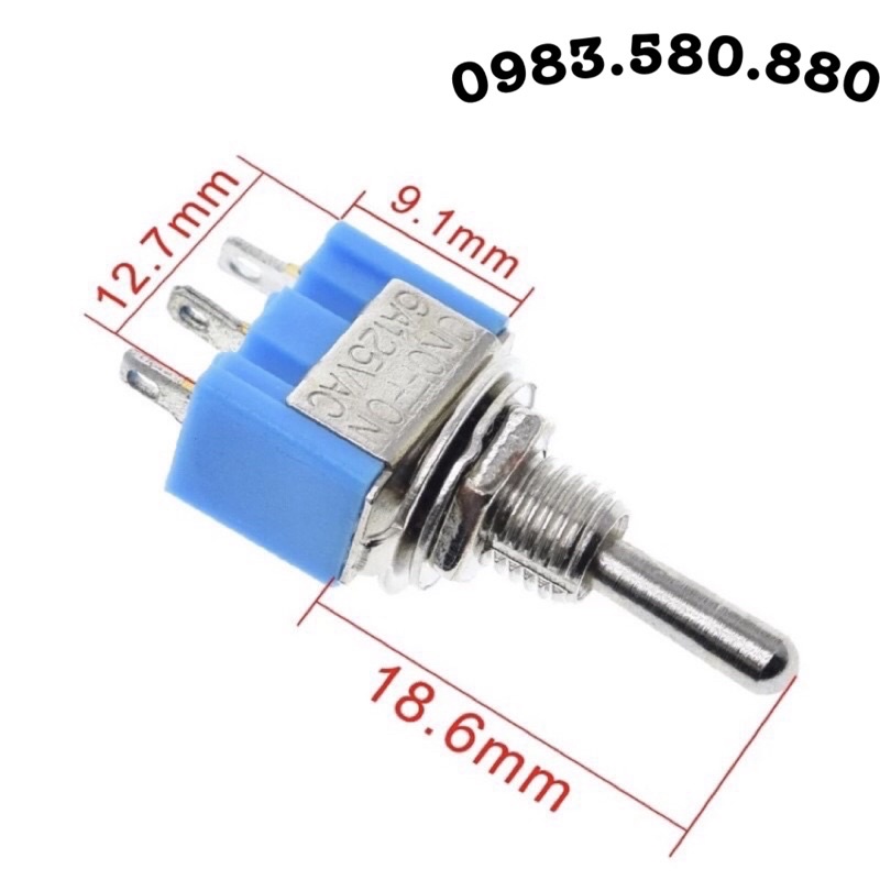 (Siêu rẻ) CÔNG TẮC GẠT 3 CHÂN 6A/125VAC MTS 102 (2 trạng thái ON-ON), MTS 103 ( 3 trạng thái ON-OFF-ON ) CHÂN ĐỒNG