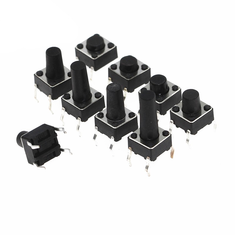 Set 20 công tắc ấn Smd/DIP 4pin 6x6 X 4.3 /5/6/7/8/9/10/11/12/13/14/15/16/17mm