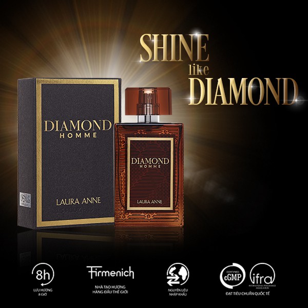 Nước hoa Laura Anne - DIAMOND pour HOMME (Brown) 50ml | Thế Giới Skin Care