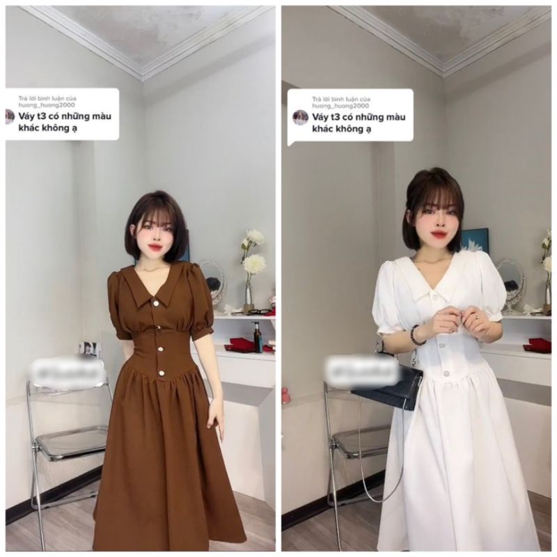 Đầm công sở  tay bồng sang chảnh