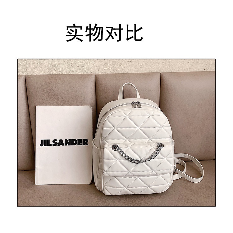 Ba lô đi học JASMIN NOIR dạng xô chần bông họa tiết kẻ sọc thời trang dành cho nữ