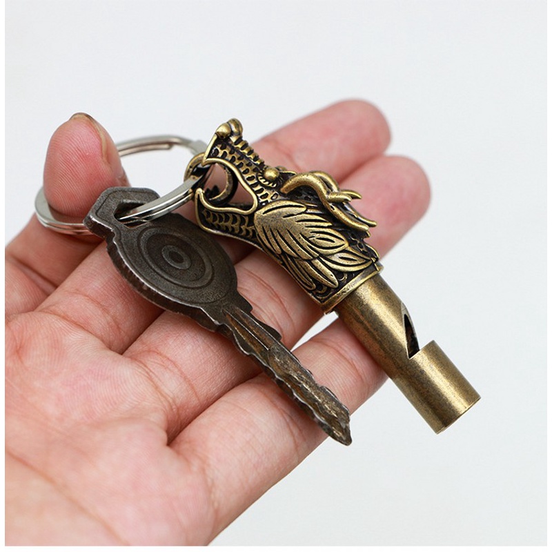 Còi Sinh Tồn Mini Bằng Đồng Thau Phong Cách Retro Thời Trang