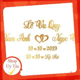 Chữ trang trí lễ cưới  - alu gương vàng