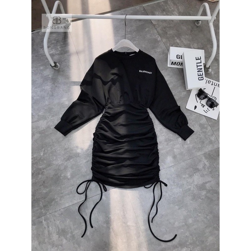 Váy body thêu chữ rút hong
