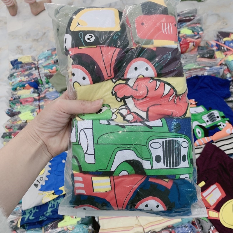 [0-5 tuổi] B5119 Combo 5 bộ bé trai cotton cho bé từ 6-18kg