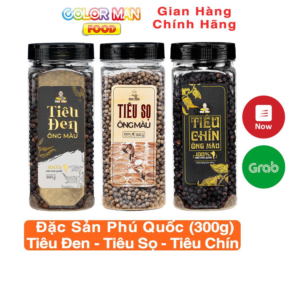 Tiêu Chín, Tiêu Sọ, Tiêu Đen Color Man hộp 300 gram nguyên hạt đặc trưng từ vùng Phú Quốc nổi tiếng