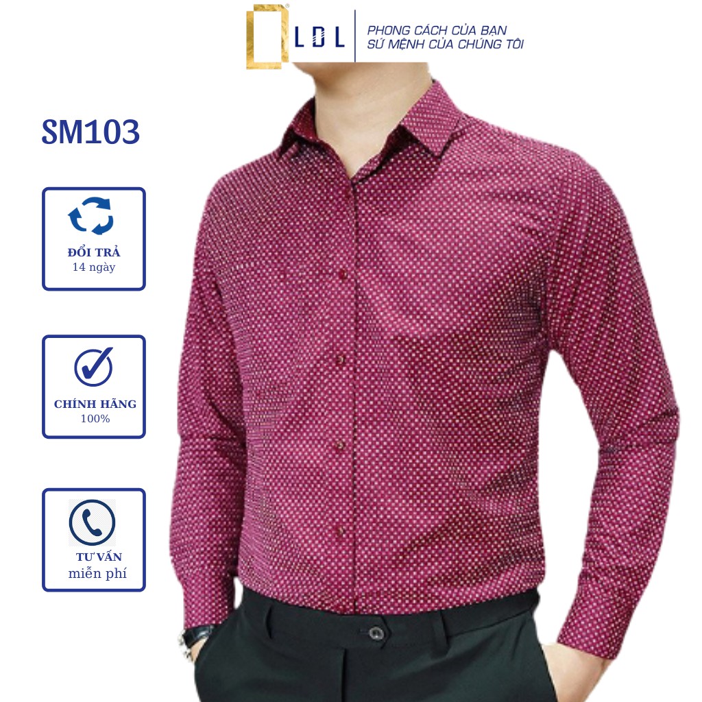 Áo sơ mi nam dài tay LDL, sơ mi công sở cao cấp họa tiết chấm bi kiểu dáng trẻ trung hiện đại | BigBuy360 - bigbuy360.vn