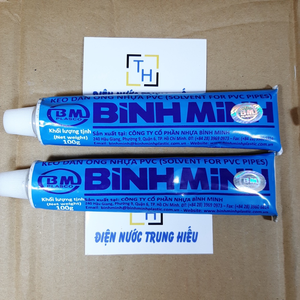 Keo dán ống nhựa PVC, keo dán Bình Minh 100g, 200g, 500g