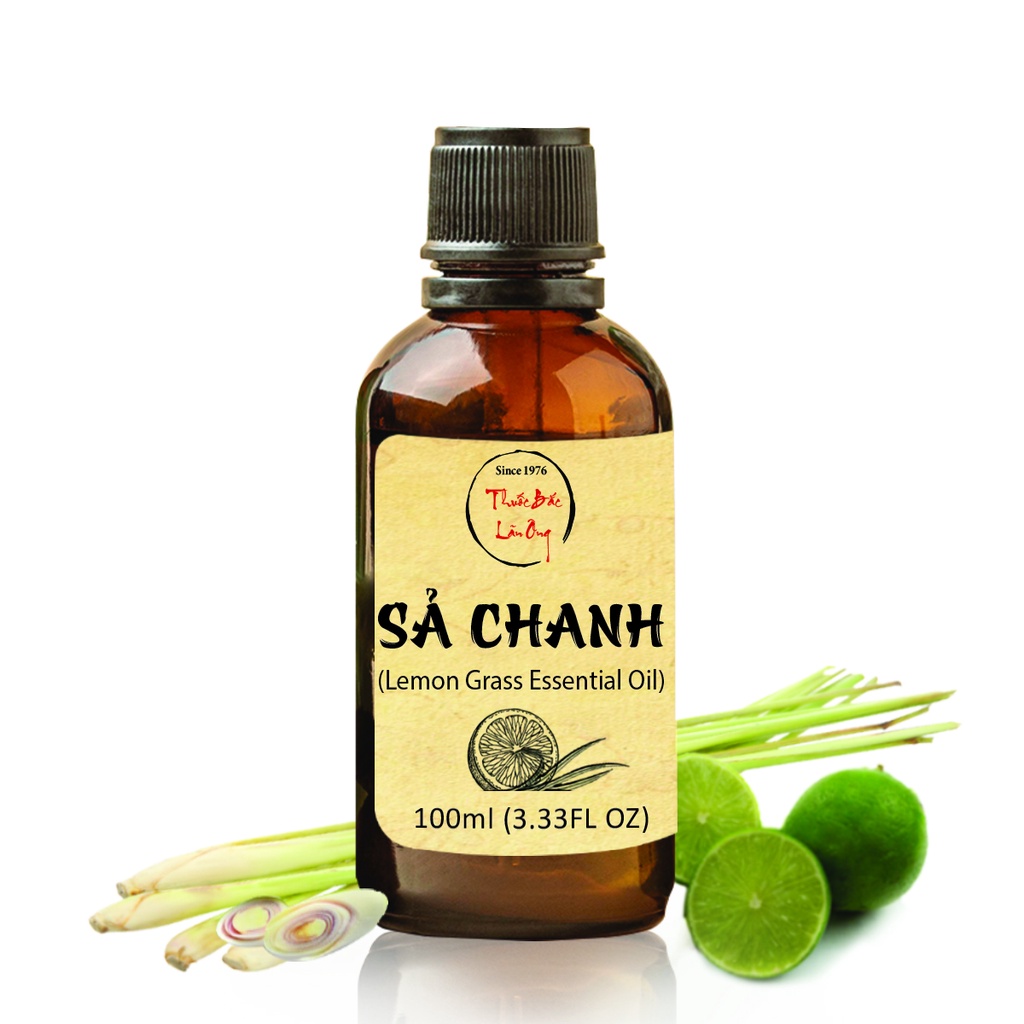 Tinh dầu Sả Chanh 100ml, đuổi muỗi, côn trùng, xông phòng, thiên nhiên nguyên chất - Thuốc Bắc Lãn Ông