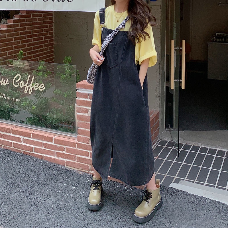 Đầm Yếm Denim Dáng Dài Rộng Thời Trang Cá Tính 48961