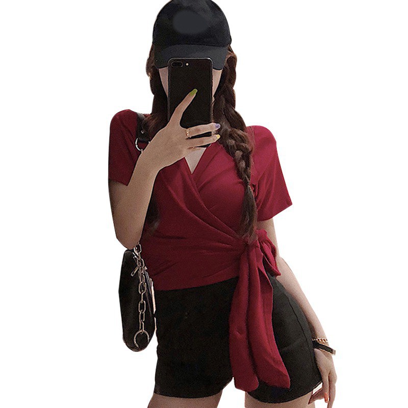 Áo Croptop Tay Ngắn Thiết Kế Hở Lưng Quyến Rũ | BigBuy360 - bigbuy360.vn