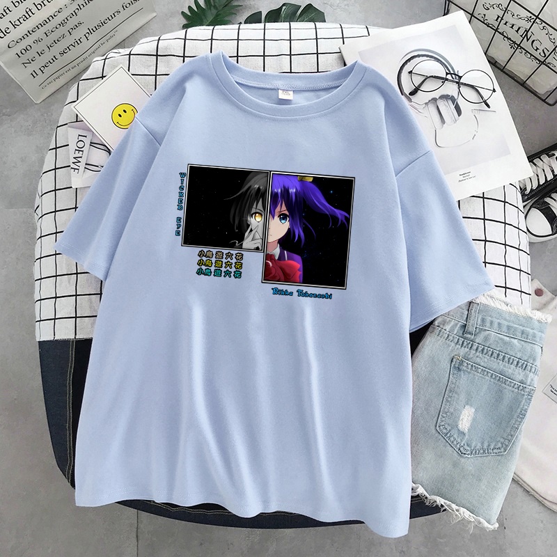 Áo thun tay ngắn in hình anime Rikka Takanashi Love Chunibyo & Other Delusions mới Harajuku Nhật Bản