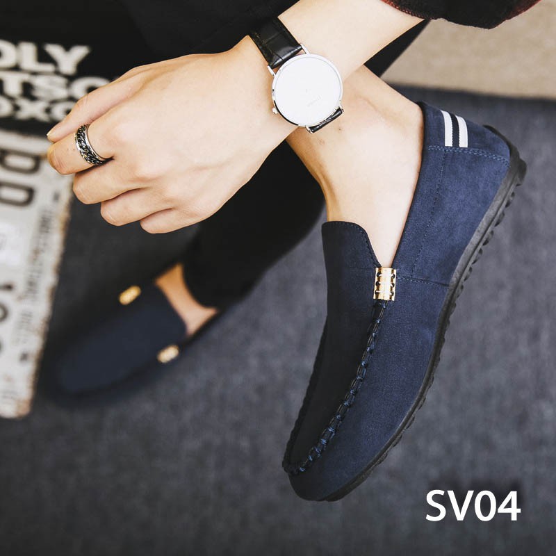 [ SIÊU HOT] Giày Lười Nam Cao Cấp Phong Cách Thời Trang [ Xanh navy- SV04, Đen-SV05, Đỏ Tím-SV06 ]