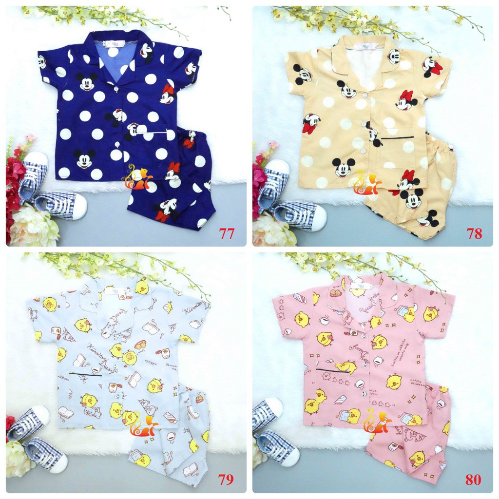 Đồ Bộ Mặc Nhà &quot;Quần Đùi&quot; Pijama Kate Thái - Size số 2 - Cho Bé 8 - 13kg. Từ 1 tuổi - 3 tuổi. (Phần 4).