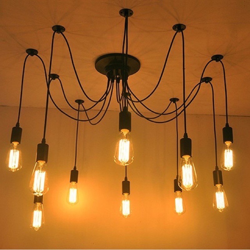 Đèn Thả Kiểu Con Nhện 8 Bóng 10 Bóng 15 Bóng Đèn Chùm Kiểu Con Nhện Dùng Cho Shop Quán Cà Phê Minh Anh Lighting