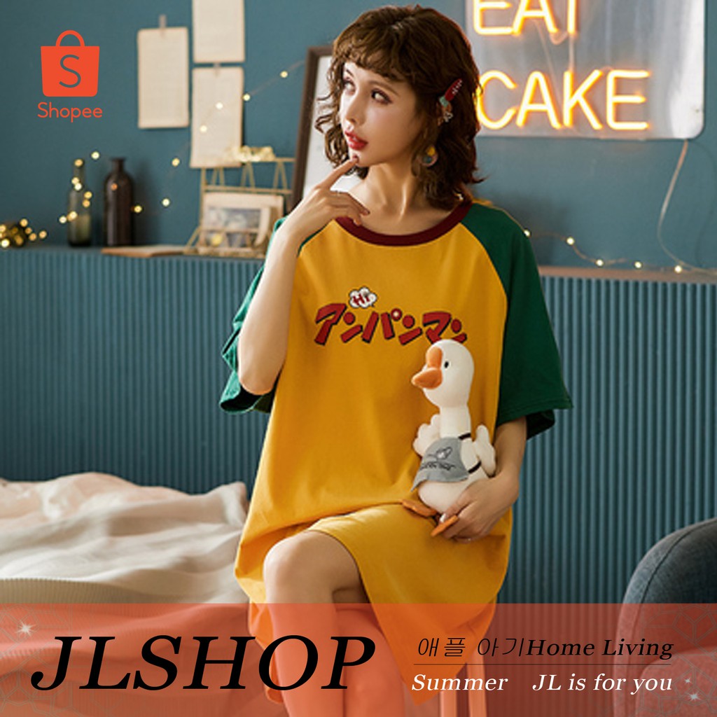 Bộ Đồ Ngủ Tay Ngắn Vải Cotton Cỡ Lớn In Hoạt Hình Dễ Thương Cho Các Cặp Đôi | BigBuy360 - bigbuy360.vn