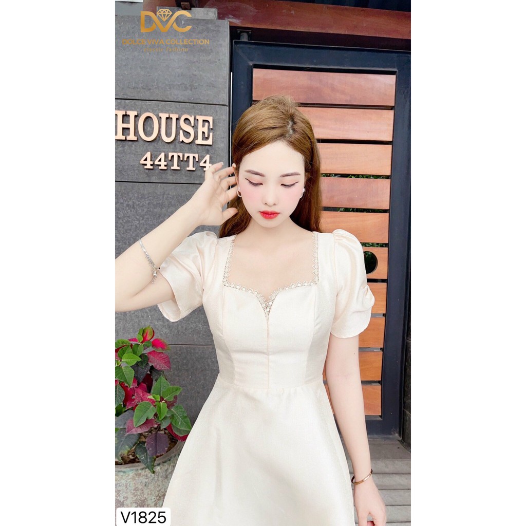 Váy be tafta xòe thiết kế V1825 - Đẹp Shop DVC - Kèm ảnh thật trải sàn do shop tự chụp | BigBuy360 - bigbuy360.vn