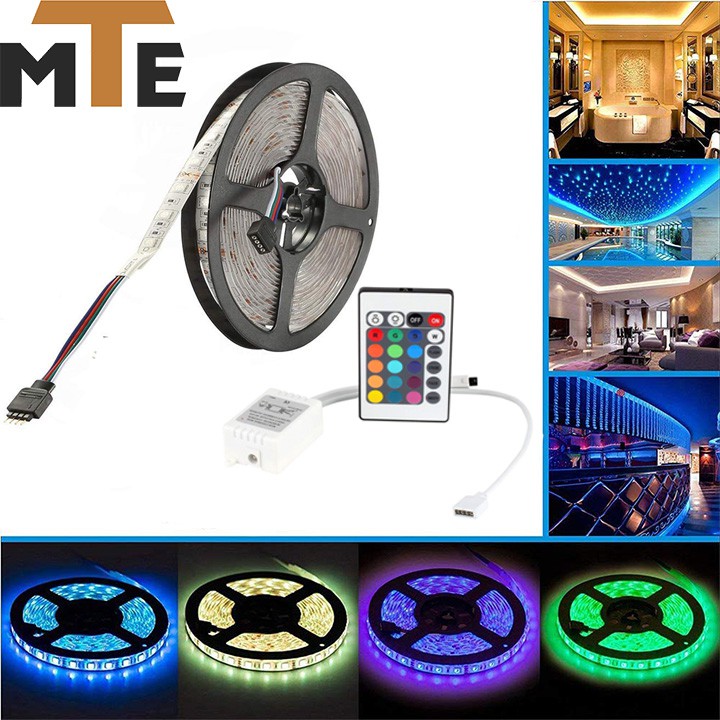 Dây LED 5050 đổi màu RGB 12V - 5 mét Loại dán, chống nước IP65 (300 LED)