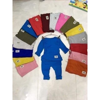 Bộ dài hm trơn chất cotton bozip vải xuất dư cho bé trai, bé gái từ 6-20kg
