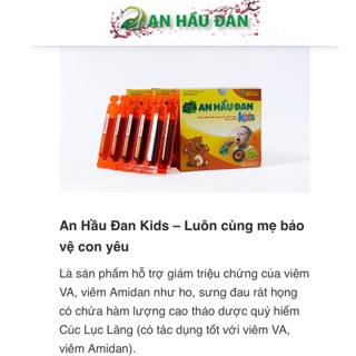 An Hầu Đan Kids - hỗ trợ trẻ em trong các trường hợp : ho khan, ho đờm, ho do viêm...