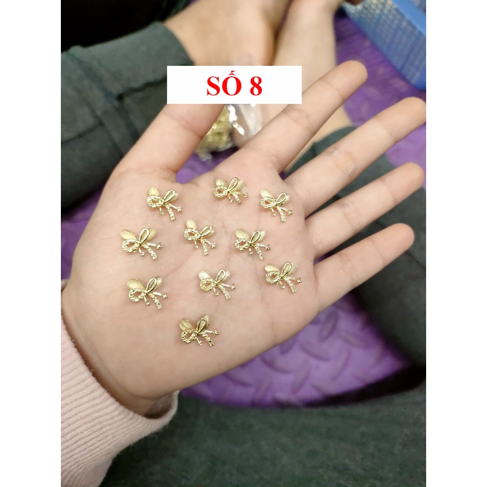 Charm nơ đá nail, Charm nail gắn móng cao cấp phụ kiện trang trí nail hottrend