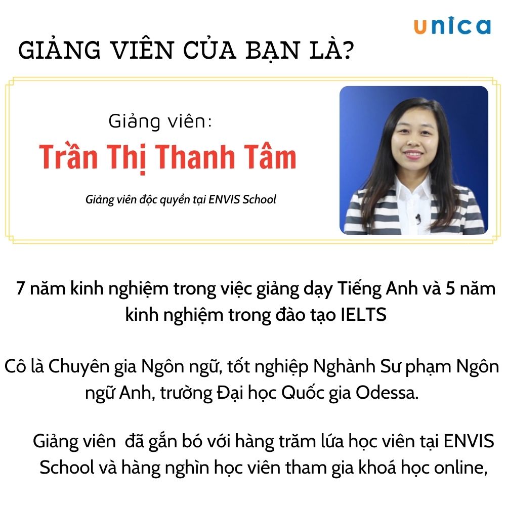 Khóa học Ngữ pháp Tiếng Anh cơ bản , GV Trần Thị Thanh Tâm UNICA