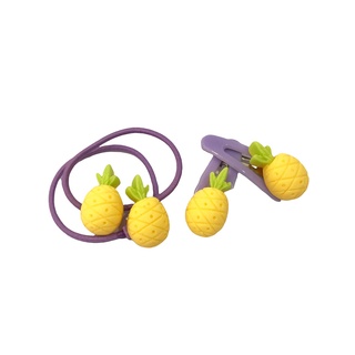 Set 2 kẹp tóc 2 thun cột tóc em bé mẫu trái cây DTOnline (ngẫu nhiên)
