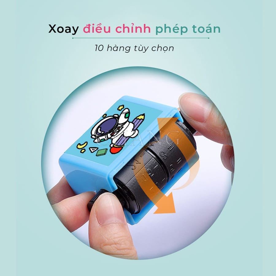 Máy in con lăn tạo phép tính cộng trừ ra bài tập cho bé học toán tiểu học phạm vì 100 kèm lọ mực