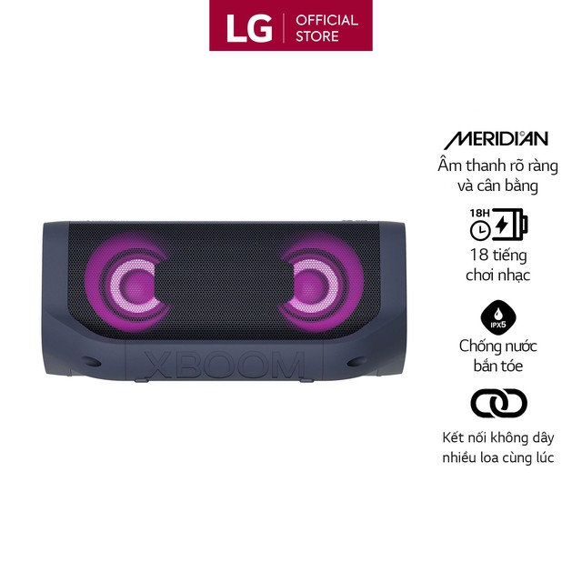 Loa Bluetooth Di Động LG XBOOM Go PN5 - Hàng Chính Hãng - Màu Xanh Đen