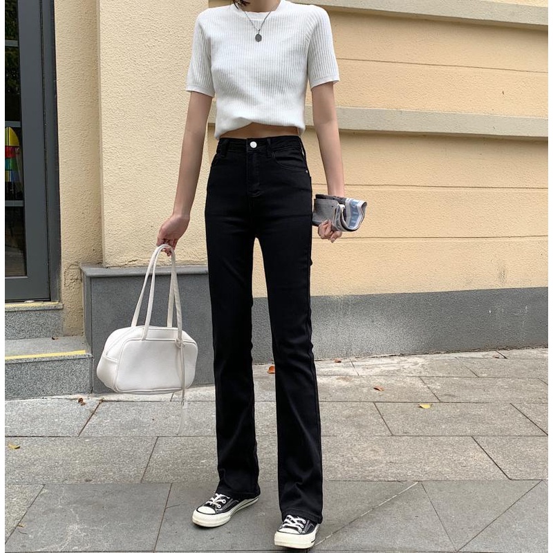 Quần jeans XIAOZHAINV dài lưng cao ống suông thời trang cho nữ
